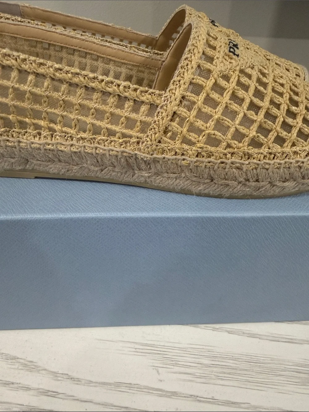 Prada woven espadrille